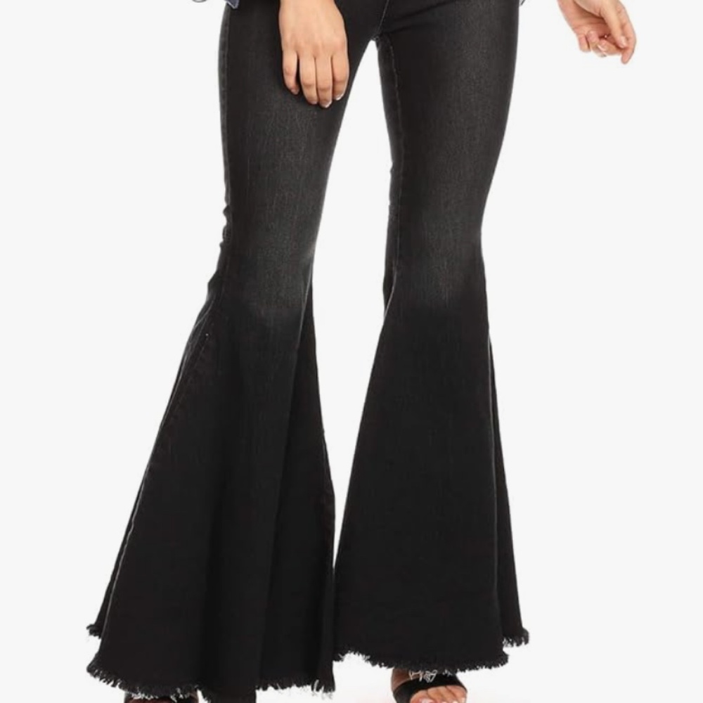Free People | Stretchy Bellbottom Jeans (Black)